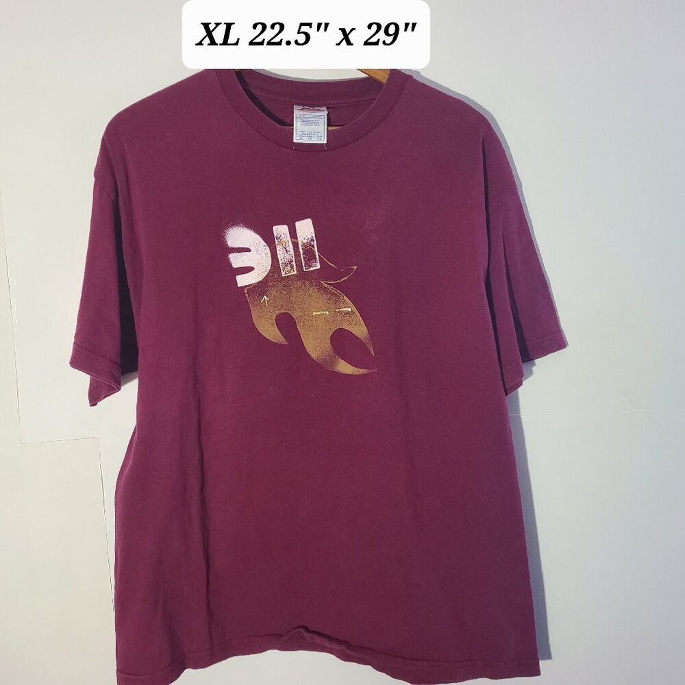 Vintage 90s 311 Red Center Logo XL Men's T-Shirt Alternative Rock/Funk
